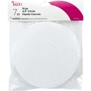 DIY Plastic Stitching Canvas Shapes 7 Holes per inch 4.5" 10/Pkg White 40000717