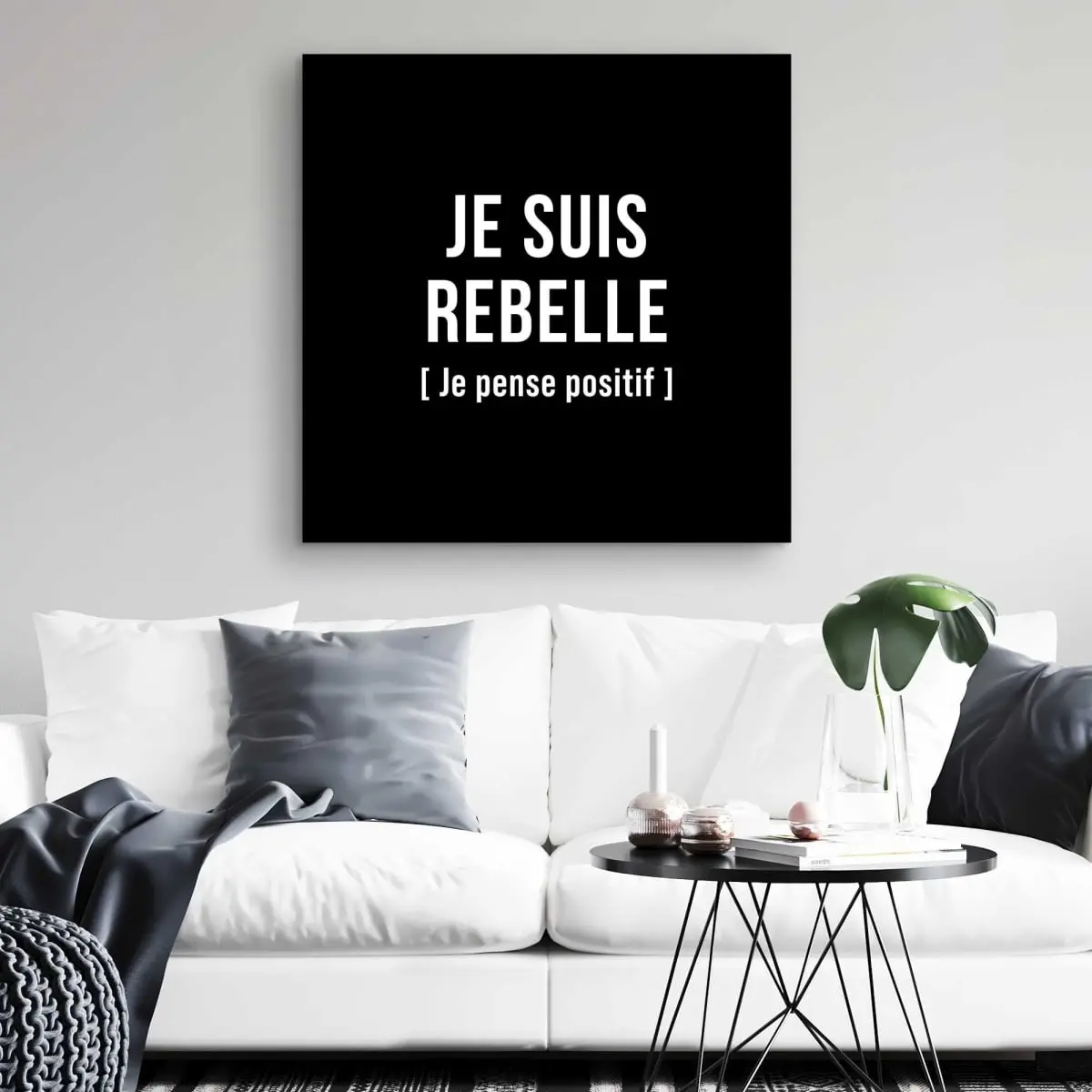 Begin Home Decor C1RC3232YQG6NX 32 x 32 in. I M Rebellious - Shapes Office Canvas for Home Decor