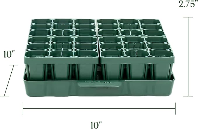 Vego Garden Seed Starting Bundle with Lid 10 in x 20 in Durable Growing Tray Plant Growing Set Plant Nutrition Kit Pot