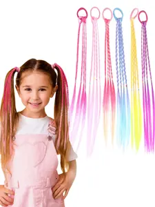 6 Piece Colorful Braided Hairband Set, Hip Hop Braided Hair Accessories Sets, Fashionable Head wear for Women and Girls, Party and Daily Wear