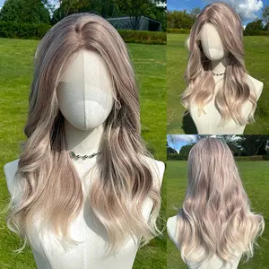 SMILCO/20-inch | High Quality /Ombre Highlight pink Purple Curly hair Lace Front/SM9027