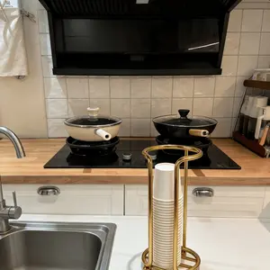 Modern Iron Cup Holder for Countertop Multiple Cups Storage Reusable Disposable Cup Organizer Rack for Coffee Shop Home Office