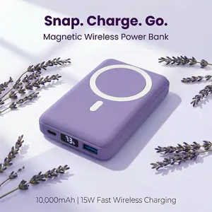 Podoru Wireless Power Bank, 10000mAh Magnetic Portable Charger 22.5W PD Fast Charging with Type-C Cable, Battery Pack QC3.0 LED Display Compatible with iPhone 17/16/15/14/13/12 Pro/Mini/Pro Max