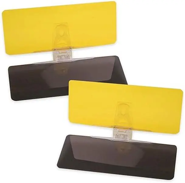 2-Pack Car Sun Visor with Tac Extension, 2-in-1 Day-Night Glare-Reducing UV-Protective HD Car Windshield Sunshade, Automotive Window Solar Protection Accessory
