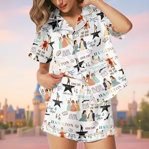 Hamilton Musical Short Satin Pajamas, Broadway Theater Pajamas, Musical Sleepwear, Alexander Hamilton Pajamas Set, Hamilton Fan Gift