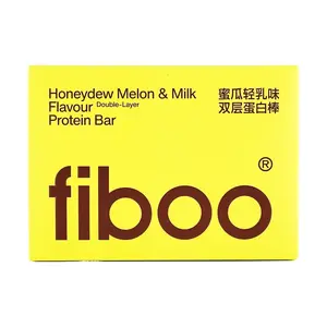 FIBOO Double Layer Protein Bar, 25g x 5 Bars, Cantaloupe Flavor - High Protein Snack for Muscle Gain & Recovery