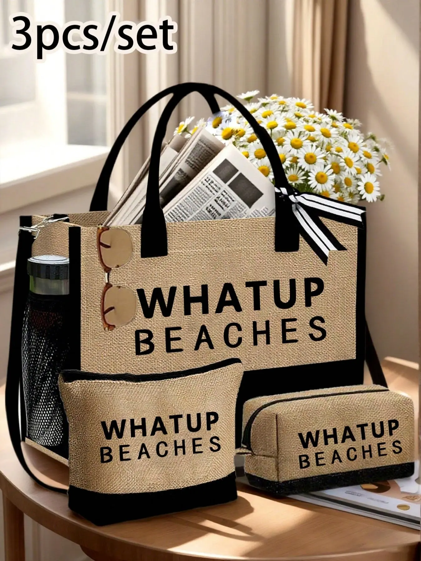 A women's beach tote bag, canvas beach bag, Stylish Tote Bag, Casual tote bag, suitable for weddings, birthdays, holidays, and other occasions, it's a perfect gift for women, back-to-school season, with a large capacity, ideal as a travel handbag