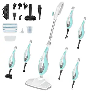 10-in-1 Steam Mop, 1550W Detachable Handheld Steam Cleaner for Floor Cleaning, 16FT Cord, 2 Washable Pads, Multi-Purpose Floor Steamer for Hardwood, Carpet, Tile, Grout, Windows