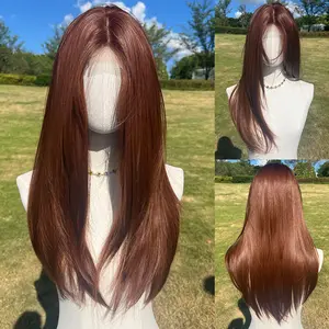 Smilco Brown Straight Wig – 0.5*6CM  Small Lace Front, 22 Inch/SM1674