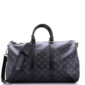 Pre-owned Louis Vuitton Canvas Coated Travel Bags Keepall Bandouliere Bag Monogram Eclipse Canvas 45 by Rebag