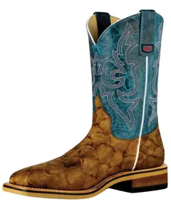 Horse Power Men's Fish Print Western Work Boot Steel Toe - Hpw2500