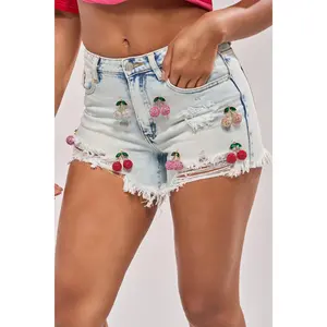 CHERRY DENIM SHORT