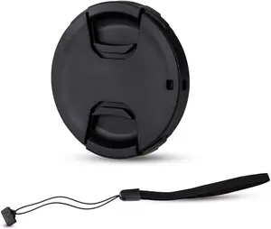 49mm Front Lens Cap Cover + Elastic Anti-Loss Cap Keeper Leash for  EOS R100 R50 R10 with RF-S 18-45mm Kit Lens,for M50 M6 Mark II M200 with EF-M 15-45mm Kit Lens & More 49mm Thread Lenses