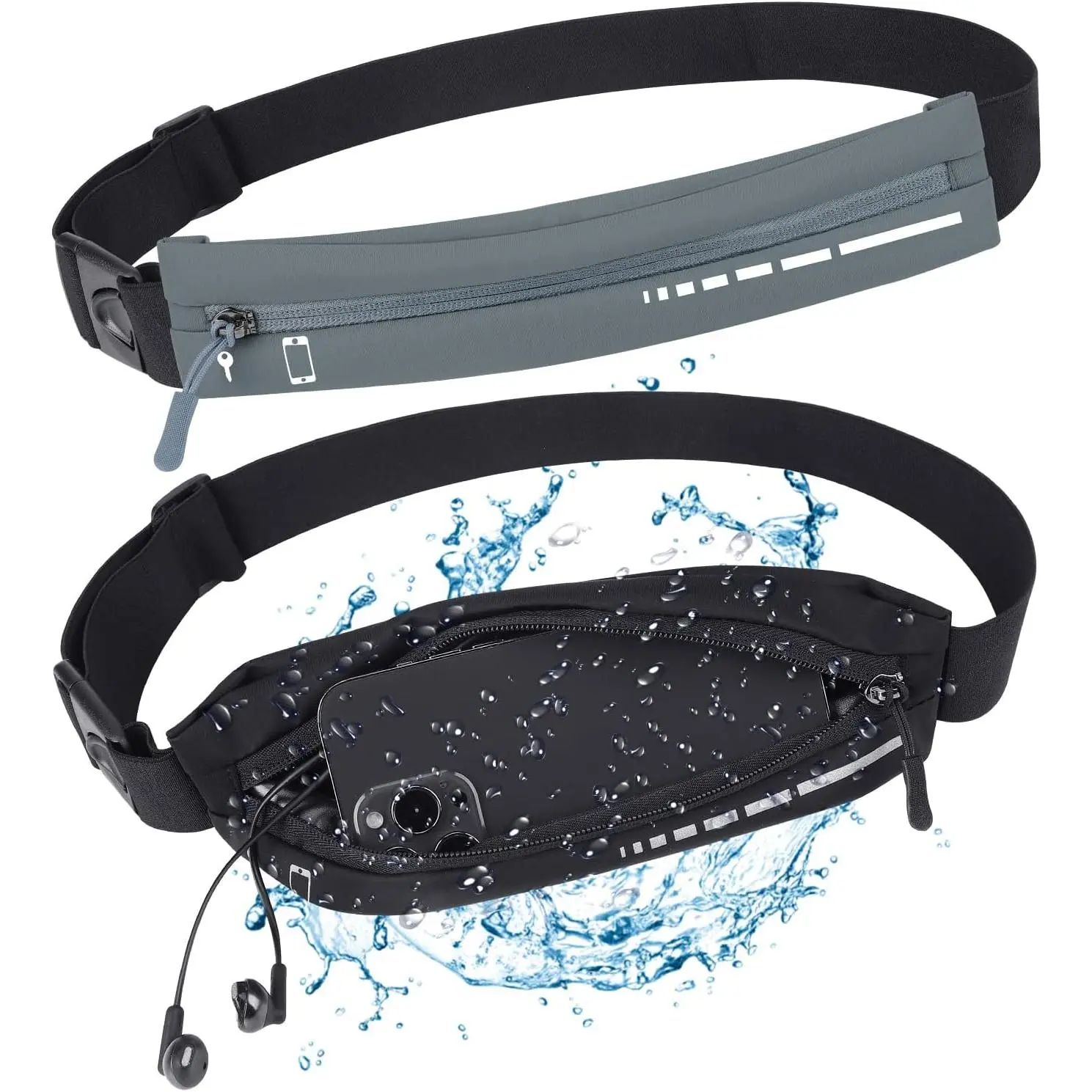 2 count Slim Running Belt Fanny Pack Running Phone Holder Runners Pouch  Pack for Workout  Belt Running  Gear Accessories for Women Men Walking Hiking Cycling