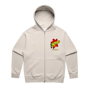 SERIES WORLD TOUR RECORD STORE ZIP UP HOODY - (BONE)