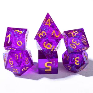 Clear Sharp Edge Resin DND Dice Set with Storage Box 7 Pcs Polyhedral Dice for Dungeons & Dragons RPG Game Balance Weight Easy Read Number for Dungeon Masters Players & Starters