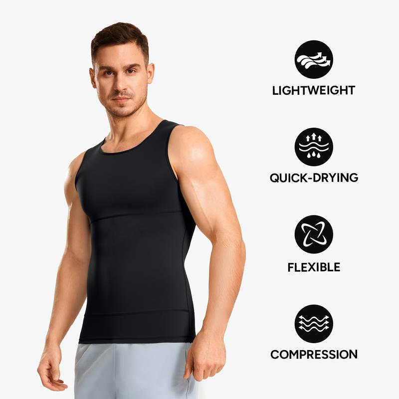 Nebility Men’s Silky Soft Compression Shapewear Tank, Slimming Body Shaper Vest with Waist & Chest Support, Stretchy, Odor-Resistant, Breathable Muscle Tank for Daily Comfort, Menswear, Tanktop