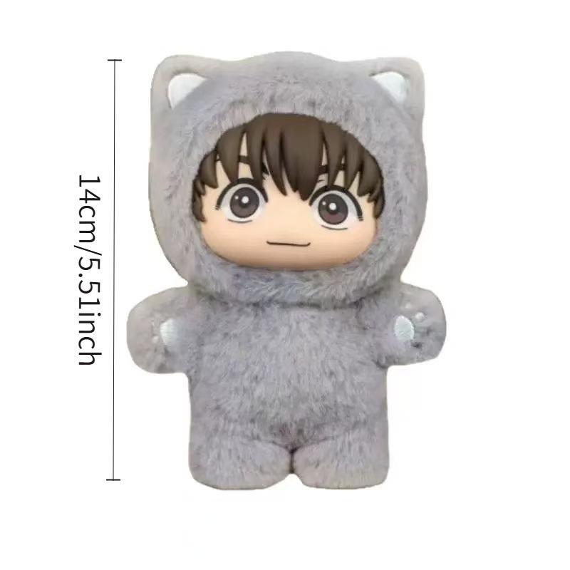 Jujutsu Battle Cat Park Plush Doll Pendant, Five Way Wu Xia Youjie Keychain, Handmade Cat Ear Plush, Perfect Holiday Gift