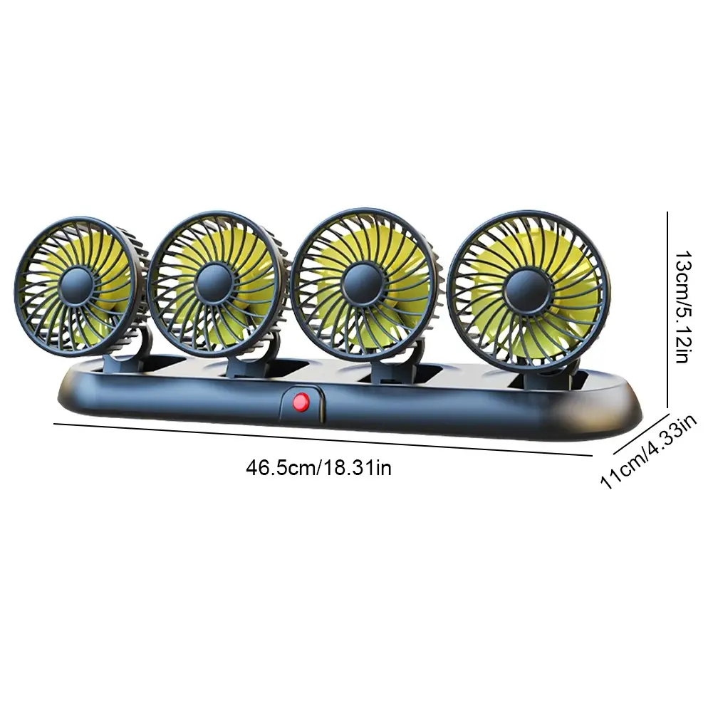 Cigarette Lighter Powered-4-head fan