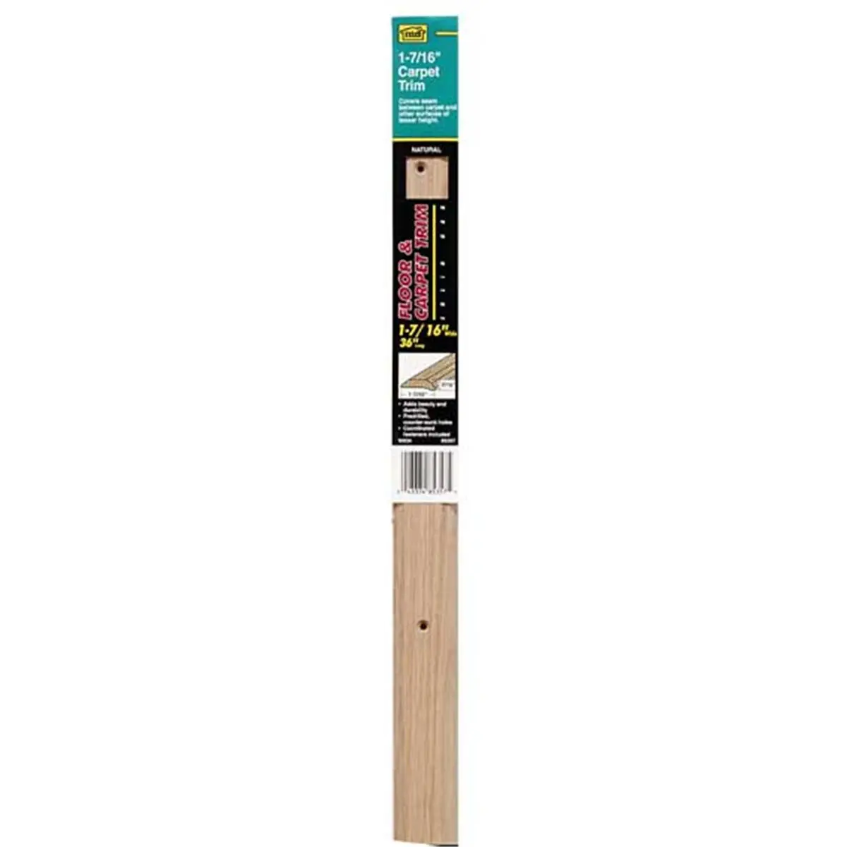 212 MAIN Seam Binder - 72-Inch Unfinished Oak Wood Slat for Floor Transitions, 2x0.5in (Model 85092), Solid Wood Slats