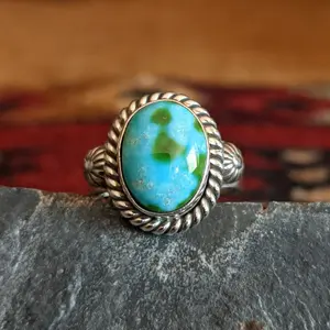 Sonoran Gold Turquoise Ring by Artie Yellowhorse GJ-RNG-0065 Size 7