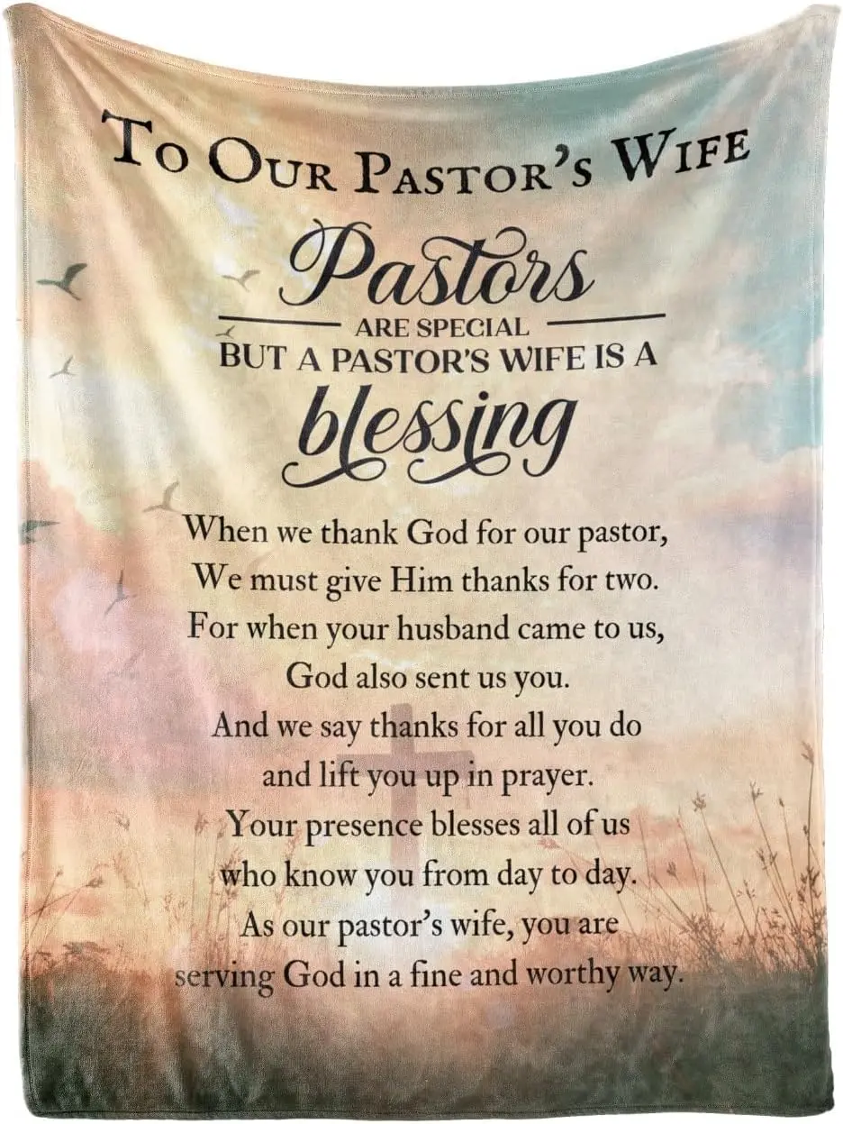 Soft Throws Blanket, Cozy 50"x65" Linen Throw, Pastor's Wife Appreciation & First Lady Thank You Present for Appreciation Day - Birthday, Cozy Blanket