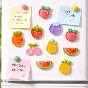 10/20 Transparent Cute Fruit Refrigerator Magnets, Strawberry Cherry Watermelon, Valentine's Gift, Office Wall Decor, Iron Surface Adhesive