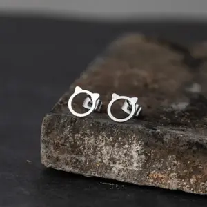 Stainless Steel Cat Earrings