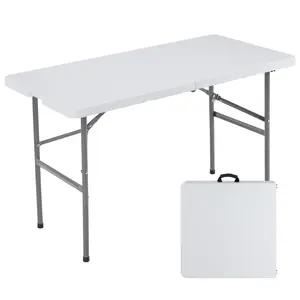 Folding Table Outdoor Indoor Heavy Duty Portable Table with Carrying Handle for Camping Picnic Party