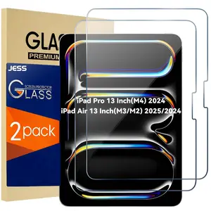 JESS 2-Pack HD Tempered Glass Screen Protector for  iPad Pro 13 Inch(M4) 2024/ iPad Air 13 Inch(M3/M2) 2025/2024, Case Friendly, Anti-Scratch, Touch Sensitive, Tempered Screen Film