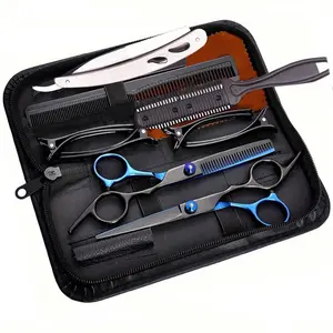 7/9/11PCS 6.0'' Hair Scissors Professional Cutting Shears Thinning Hairdressing Haircut Sets Salon Barber & Home Japan Steel Professional Hair Cutting Scissors and Thinning Shears Set -Stainless Steel Salon Barber Scissors for All Hair Types, Textu