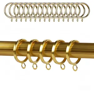 40 Pack 1.25 Inch Half-Round  Curtain Eyelets - Heavy Duty Iron, Quiet Glide, Rustproof, Fits 1.0-1.2 Inches (Curtain Rod Required, Non-Drill)