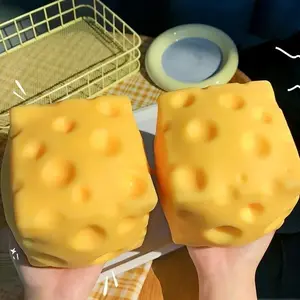 Giant Cheese Squishy Toy Extra Large Slow Rebound Fidget Stress Relief Squeeze Toy Soft Anti Anxiety Desk Toy Gift for Adults
