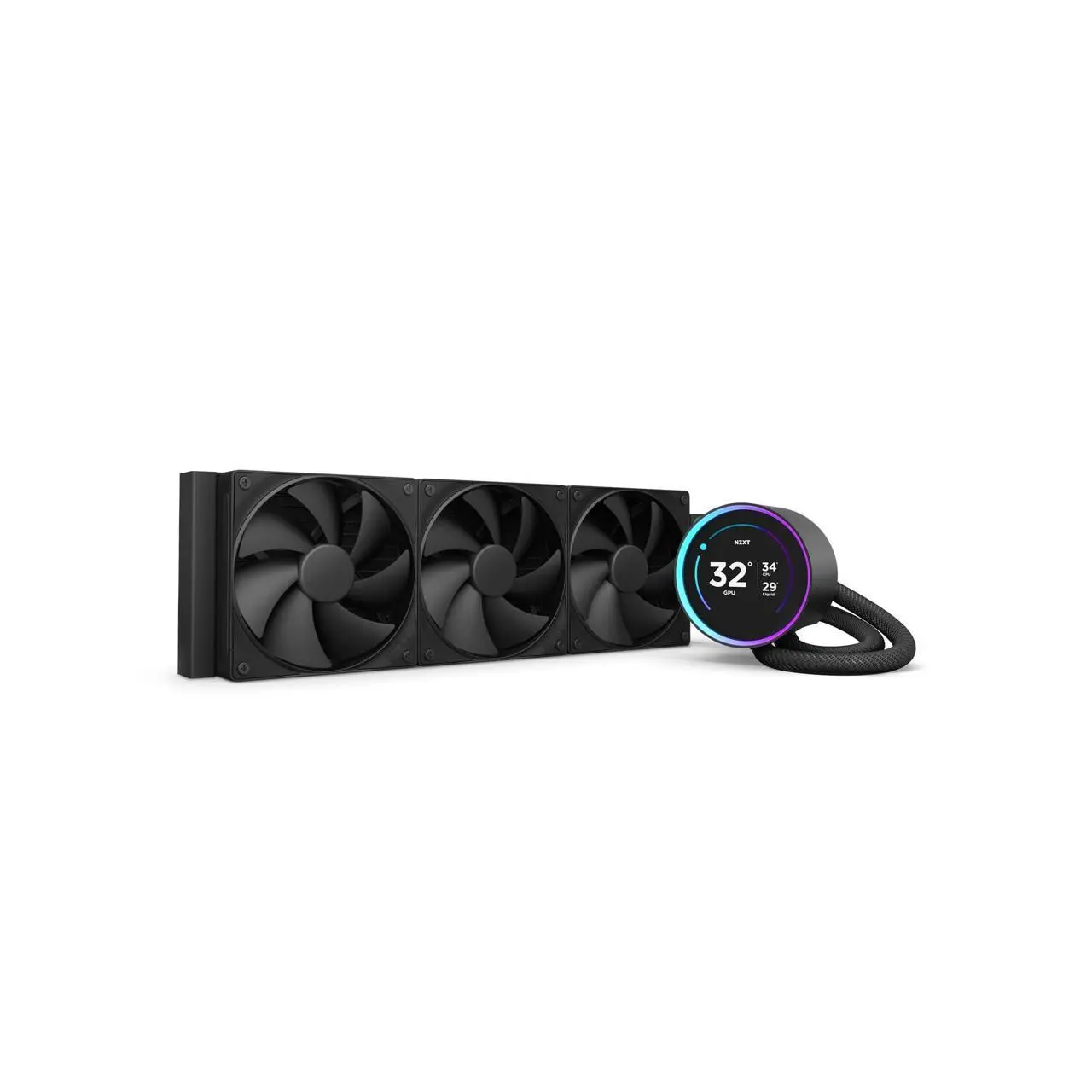 KRAKEN ELITE 360 BLACK AIO LIQUID COOLER WITH IPS LCD & STATIC PRESSURE FANS Intel Socket LGA 1851, 1700 & 1200/115X AMD Socket AM5, AM4