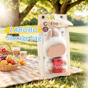 Labubu Transparent Collection Plush Doll Protective Box - Stylish protective case, PVC Material, Multiple Colors, Sturdy Display Stand for Backpack Decoration & Outdoor Indoor Retro Theme Accessories Bunny Decor Collectible Accessory Play