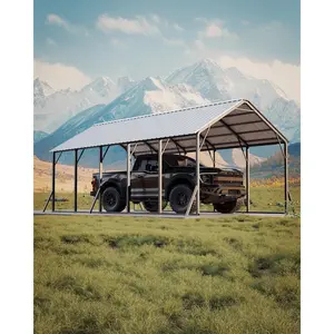 13x26ft Galvanized Steel Carport Kit, 120° Steep Vertical Roof High Clearance Shelter, Snow Protection Outdoor Cover for RVs Boats Tractors