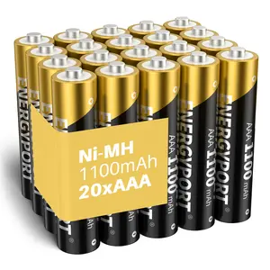 ENERGYPORT 20-Pack AAA Rechargeable Batteries 1.2V Pre-Charged Ni-MH 1100mAh High Capacity  Compatible With Household Beauty Office Products