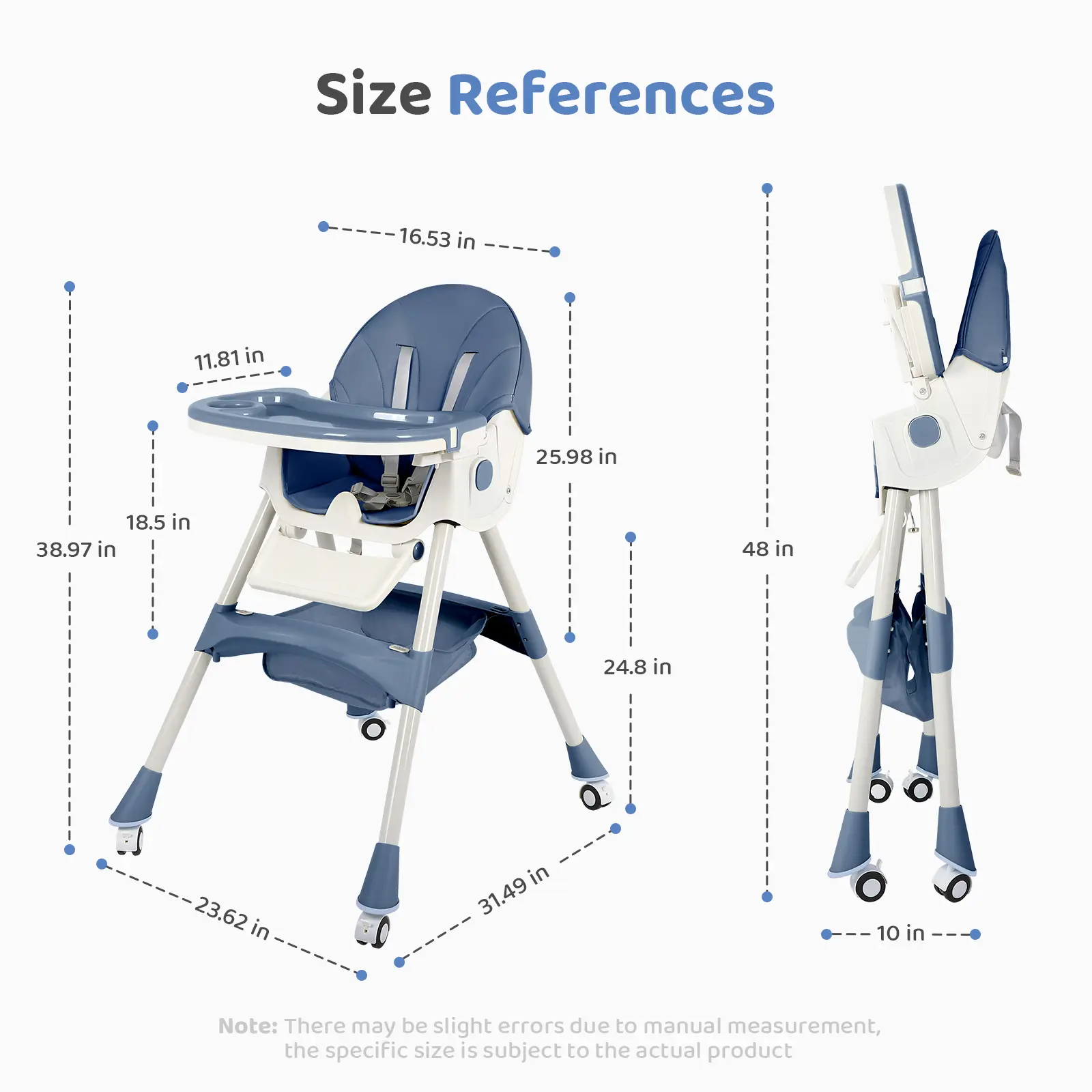 (With Wheels)High Chair For Children's,Multifunctional 3 in 1 Adjustable High Chair with Removable 3-Position Adjustable Tray, Stability Structure & 3-Point Safety Harness,Dining Room Furniture (With Wheels)High Chair For Children's,Multifunctional 3 in 1 Adjustable High Chair with Removable 3-Position Adjustable Tray, Stability Structure & 3-Point Safety Harness,Dining Room Furniture