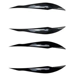 ABS Carbon Fiber Black Fit for Fit for BMW F30 F31 318i 320i 2012 2013 2014-2018 Front Headlights Cover Trims Front Left Right