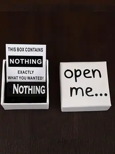 1set  Funny "Nothing" Gift Box - Humorous Opening Present With "This Box Contains Nothing" Card, Perfect for Birthdays, Christmas, New Year's, And Parties - Ideal Prank, And Holiday Presents, Novelty Gift Box