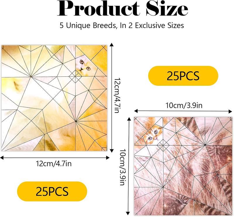 DIY Paper Cats Origami Kit 50 Sheets 3D Folding Craft Set Fun and Relaxing Handicraft Activity Cute Desk Decoration Perfect Gift for Kids Adults Pet Lovers Educational Toy to Improve Hand Eye Coordination Creativity and 3D Thinking Skills DIY Paper Cats Origami Kit 50 Sheets 3D Folding Craft Set Fun and Relaxing Handicraft Activity Cute Desk Decoration Perfect Gift for Kids Adults Pet Lovers Educational Toy to Improve Hand Eye Coordination Creativity and 3D Thinking Skills