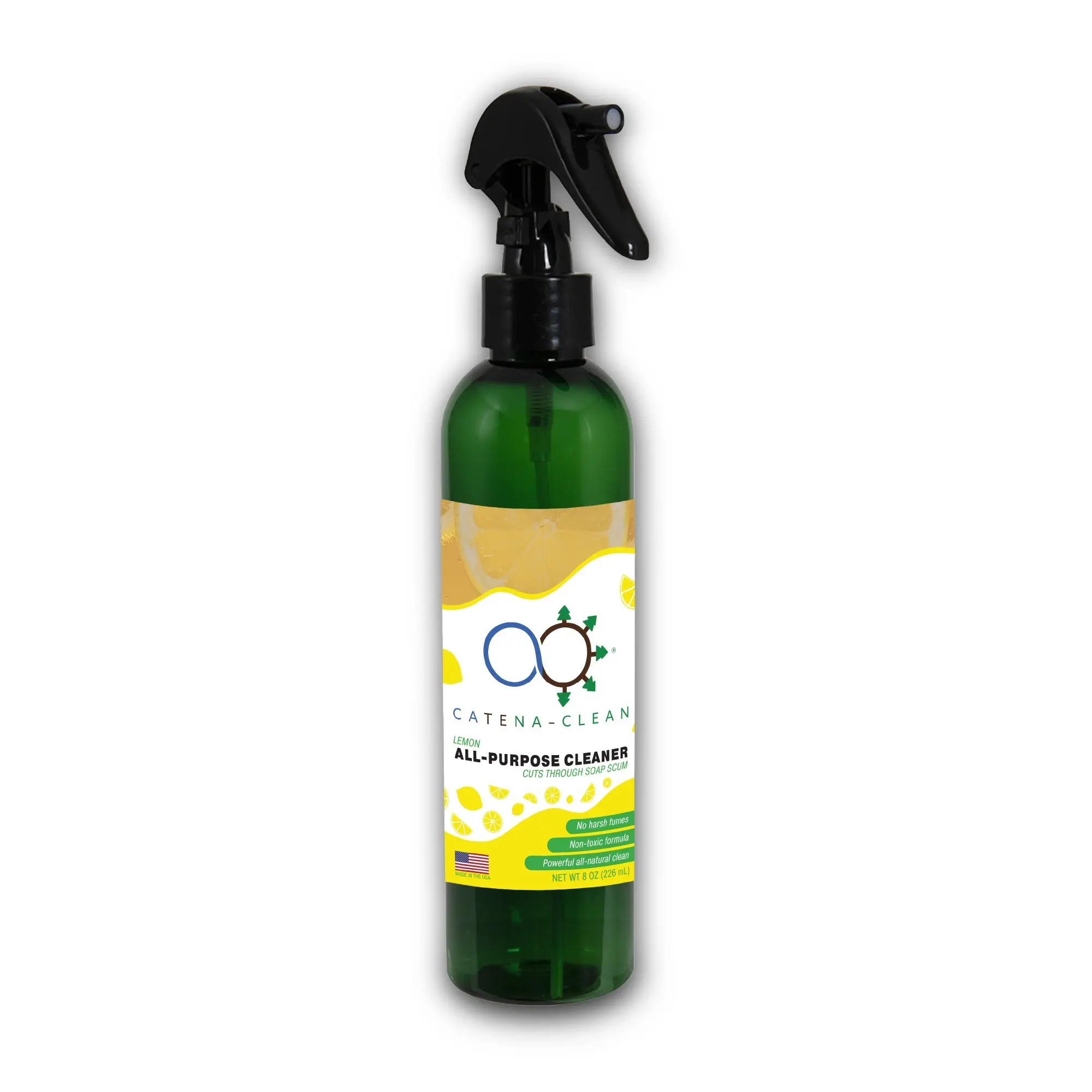Goodbye Grime, Hello Lemon Fresh! All-Natural, Lemon Bathroom Cleaner Spray for Spotless Toilets, Showers, & Glass! 8oz |Pack of 1| Catena-Clean