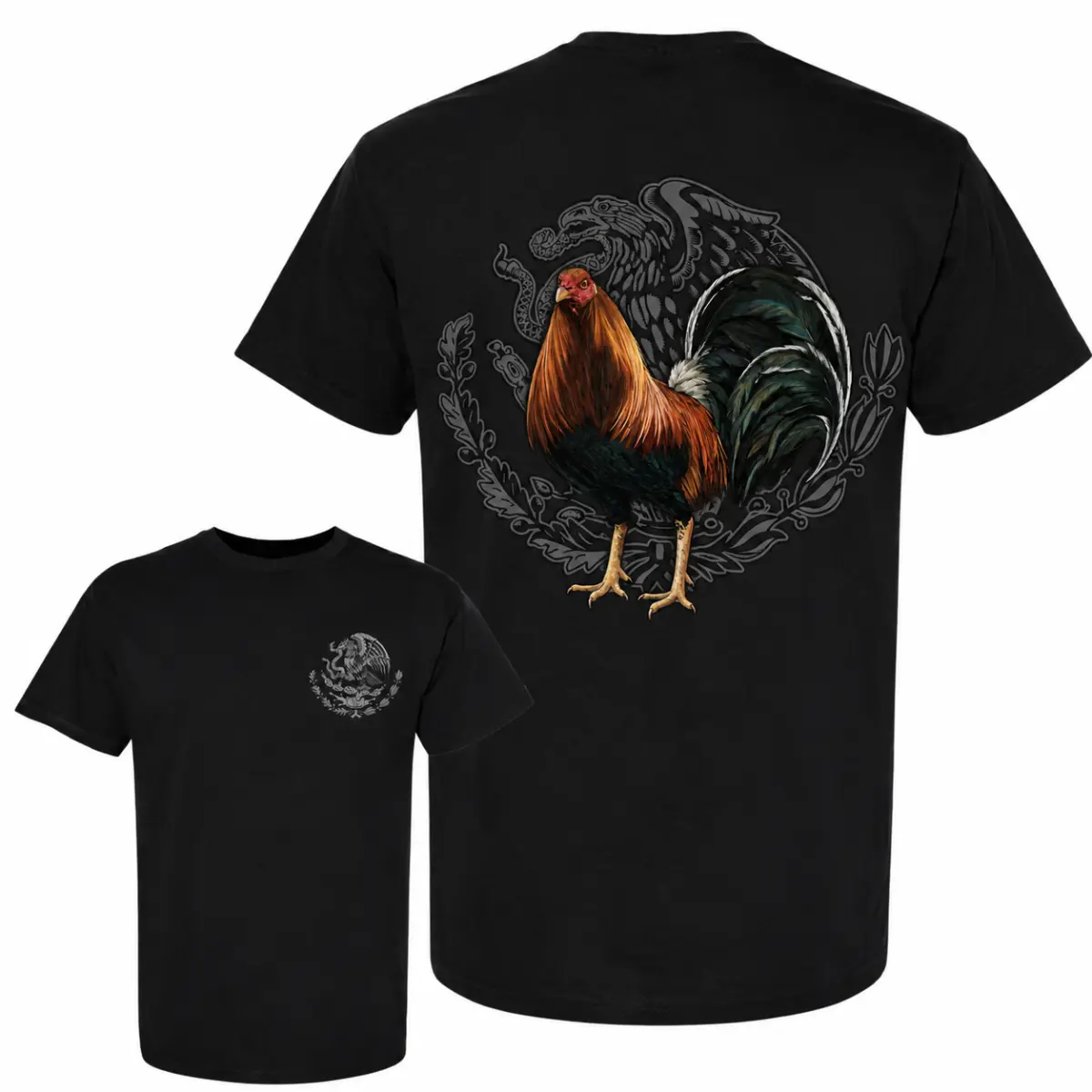 Mexican Rooster T-Shirt, Mexico Flag Gamefowl Shirt, Gallo Mexicano Graphic Tee, Mexican Pride Chicken Shirt, Gamefowl Lover Gift, Rooster Breeder Tee, Unisex Cotton T-Shirt for Men Women