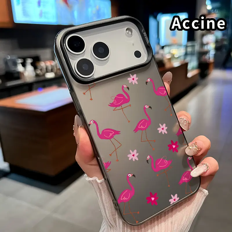 Phone Case for iPhone 17 Pro Max 16 Plus 15 14 13 12 11 Air E Flamingo Floral Fantasy Pattern Shockproof Silicone PC Back Protective Smartphone Cover