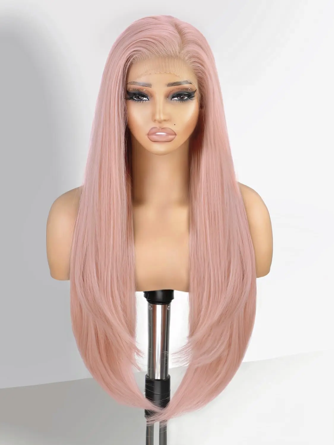 [CUIUD] 13x4 HD Ombre Blonde Lace Front Wig 30inch Pre Plucked Glueless Synthetic Wig- Long Natural Straight Wigs Easy Wear and Go Wigs for Women Beginner Friendly Daily Party Use