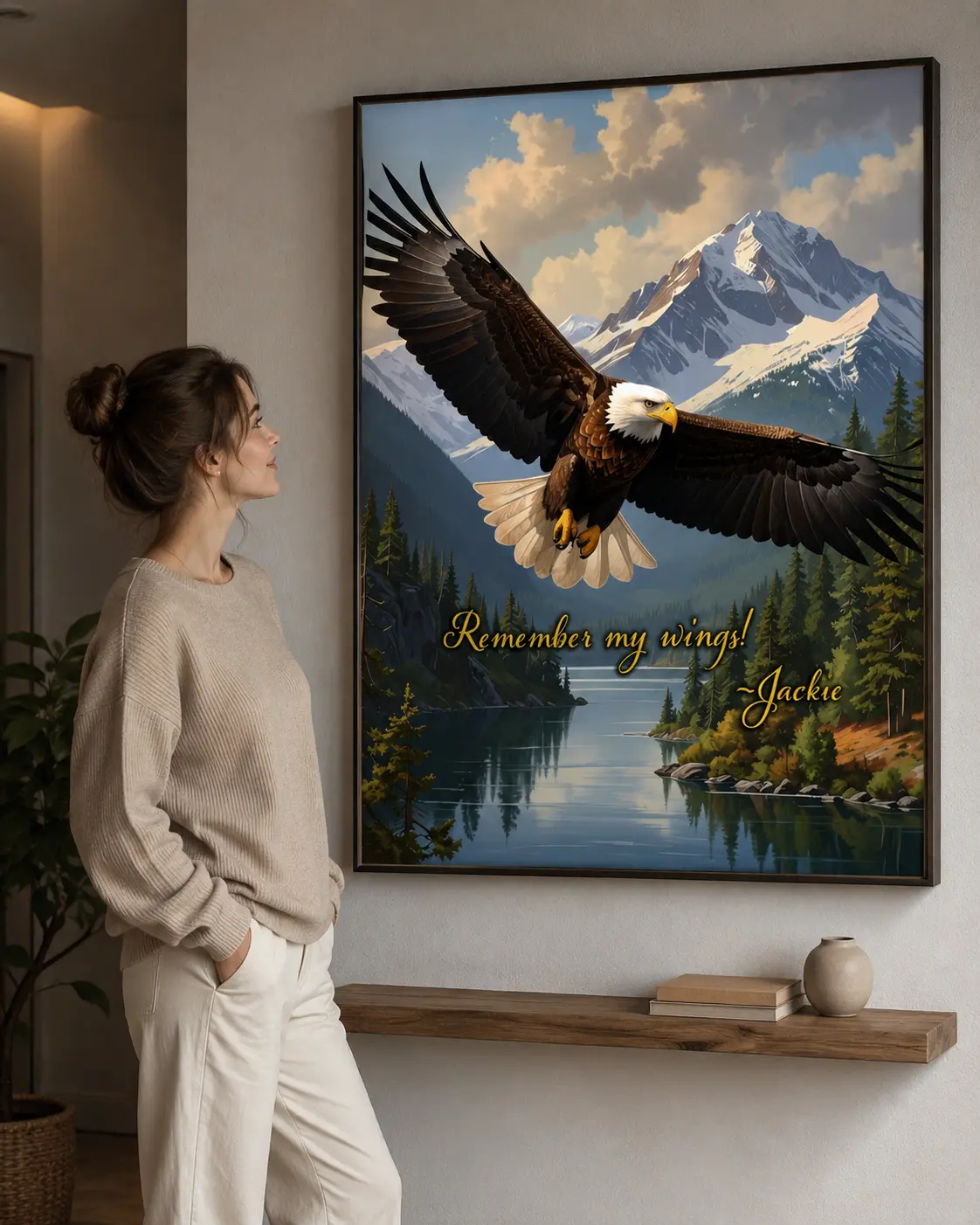 Jackie the Bald Eagle Memorial Poster, Remember My Wings