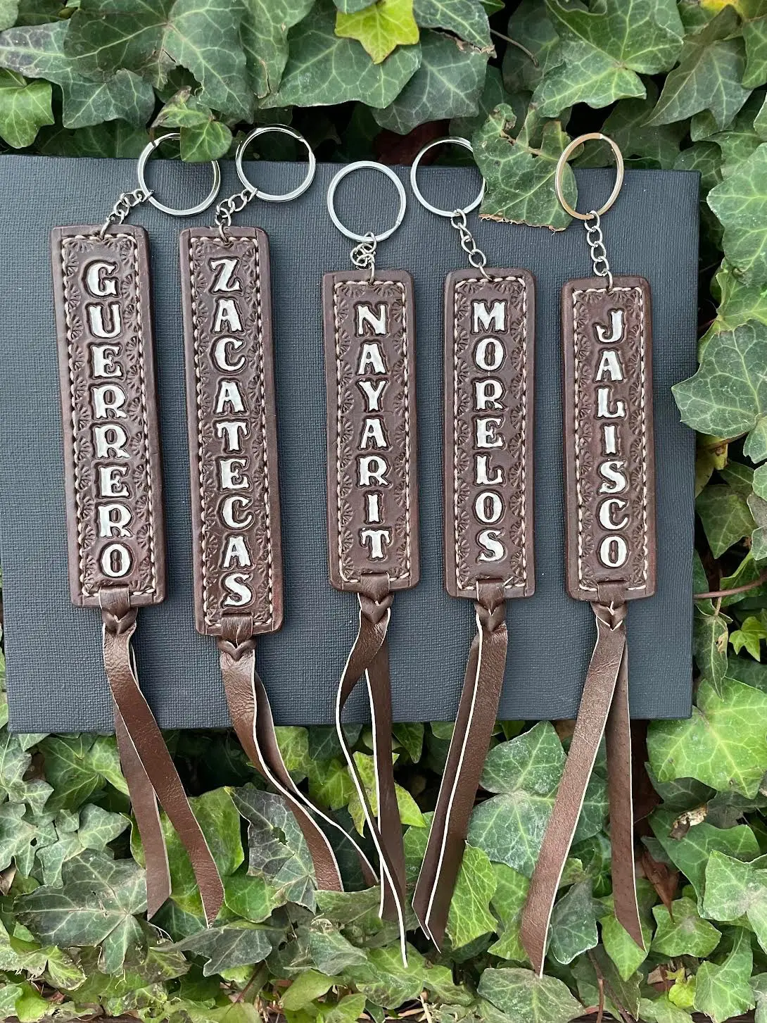 Brown Mexican State Cowhide Keychain -Handmade Brown Mexican State Cowhide Keychain -Handmade