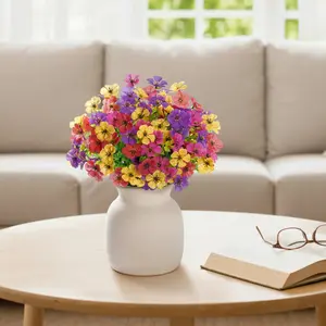 Lifewit 12/24 Bundles Artificial Daisy Flowers Outdoor, Faux Plastic Flowers for Garden, Spring Summer Porch, Window Box & Vase Home Decor