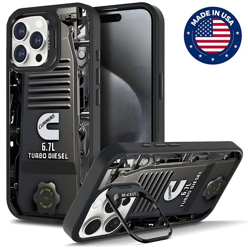 CUMMINS 6.7L TURBO DIESEL Aesthetic Design Pattern Casing For iphone 16 15 14 13 12 Plus Pro Max Hard TPU Tough Metal Lens frame Film With Bracket DropLuxury Mobile Fashion Cute Vintage Flaunt Drop Protection Phone Cover Case Shockproof Protector