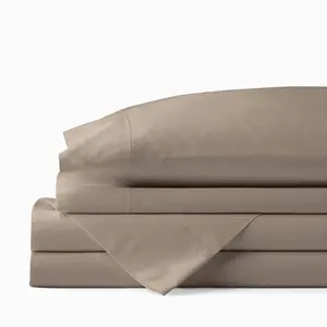 Classic Cool Cotton Percale Bed Sheet Set - Mocha